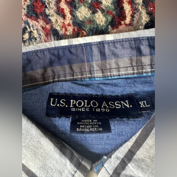 NWT Mens U.S. Polo Assn.® Button Down Woven Shirt - Navy - Picture 3 of 5